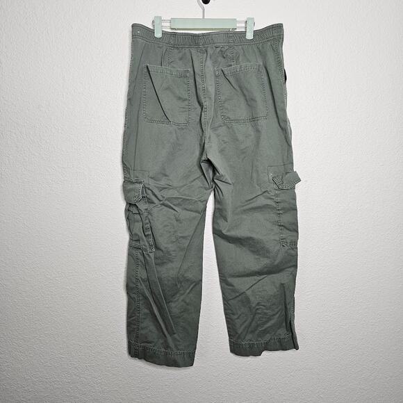 Abercrombie & fitch green baggy cargo pants women's size 16S Y2K style military - Picture 6 of 7